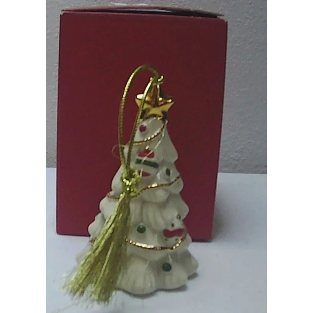 Lenox Porcelain Christmas Tree Very Merry Christmas Ornament 4